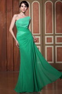 Elegant Hell Grün Ein Schulter Ausschnitt Abendkleid Formal Gown