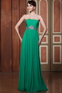 Flat Strapless A-line Fully Pleated Evening Dress Formal Gown