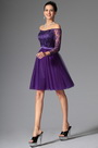 Purple Lovely Off Shoulder Cocktail Dress Party Dress