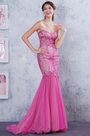 Trägerlos Süß Herz Ganz Steine Mermaid Abendkleid Abiball Kleid