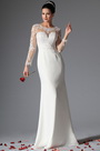Scoop Sheer Top Lace Evening Wedding Gown