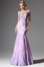 Thistle Colour Off Shoulder Elegant Mermaid Evening Prom Ball Gown