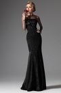 Black High Collar Mermaid Formal Evening Prom Gown