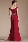 Red Off Shoulder Evening Gown