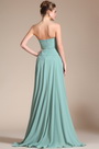Light Green Strapless Beadings High Slit Prom Gown/Bridesmaid Dress