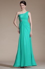 2014 Neu türkis Ein Schulter Abendkleid Tanzkleid