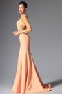 2014 Neu Orange Rund Ausschnitt Abendkleid
