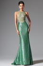 2014 Зелёное Вечернее Платье в Стиле Русалки Вырез через Шею