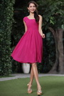 Simple Ruched One Shoulder Cocktail Dress Bridesmaid Dress