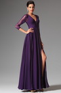 2014 Nouveauté Violette V-décolleté Robe de Soirée Robe Mère de Mariée