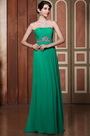 Flat Strapless A-line Fully Pleated Evening Dress Formal Gown