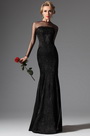 Black High Collar Mermaid Formal Evening Prom Gown