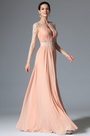 2014 Neu Pink Griechisch Ausschnitt Spitze Abendkleid