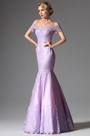 Thistle Colour Off Shoulder Elegant Mermaid Evening Prom Ball Gown