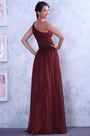 Neu Burgundy Asymmetric Ausschnitt Voller Falten Prom Kleid