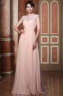 Top Floral Lace A-line New Pink Bateau Neckline Bridesmaid Dress