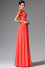 Coral Short Sleeves Evening Dress
