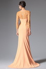 2014 Neu Orange Rund Ausschnitt Abendkleid