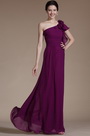 One Shoulder Flowers Evening Formal Dress