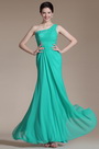 2014 Neu türkis Ein Schulter Abendkleid Tanzkleid