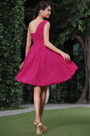Simple Ruched One Shoulder Cocktail Dress Bridesmaid Dress