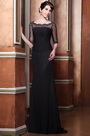 Graceful Half Sleeves Long Evening Gown Mother of the Bride Dress