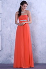Graceful Coral Crisscross Bust Evening Dress Bridesmaid Dress