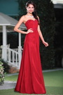 Graceful Red A-line Strapless Evening Gown Graduation Dress