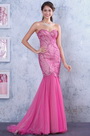 Trägerlos Süß Herz Ganz Steine Mermaid Abendkleid Abiball Kleid