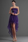 Sexy Lila trägerlose Party Kleid