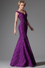 Off Shoulder Dark Magenta Evening Dress Prom Ball Gown