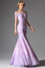 Thistle Colour Off Shoulder Elegant Mermaid Evening Prom Ball Gown