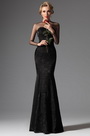 Black High Collar Mermaid Formal Evening Prom Gown