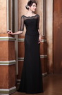 Graceful Half Sleeves Long Evening Gown Mother of the Bride Dress