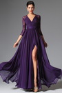 2014 Nouveauté Violette V-décolleté Robe de Soirée Robe Mère de Mariée