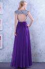 Stylish Sequined Shawl Sexy Open Back Prom Gown Evening Dress