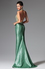 2014 Зелёное Вечернее Платье в Стиле Русалки Вырез через Шею