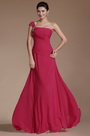 2014 Neu Hot Rosa Ein Schulter Abendkleid Brautjungerfer Kleid