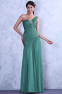 Hell Grün Ein Schulter Ganz Gefaltet Abendkleid Brautjungfer Kleid