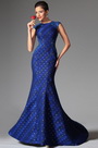 2014 Neu  Navy Blau Jewel Ausschnitt Abendkleid Ballkleid