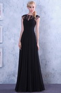 Beaded Lace Applique Long Evening Dress Formal Gown