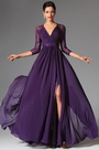 2014 Nouveauté Violette V-décolleté Robe de Soirée Robe Mère de Mariée