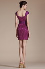2014 Nouveauté Hot Violet Cap Manches Robe de Cocktail