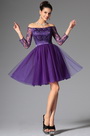 Purple Lovely Off Shoulder Cocktail Dress Party Dress