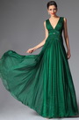 2014 Nouveauté Vert Foncé V-col Longue Robe de Soirée/Danse