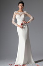 Scoop Sheer Top Lace Evening Wedding Gown