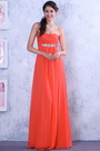 Graceful Coral Crisscross Bust Evening Dress Bridesmaid Dress