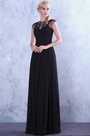 Beaded Lace Applique Long Evening Dress Formal Gown