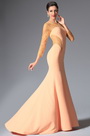 2014 Neu Orange Rund Ausschnitt Abendkleid