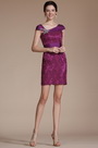 2014 Nouveauté Hot Violet Cap Manches Robe de Cocktail
